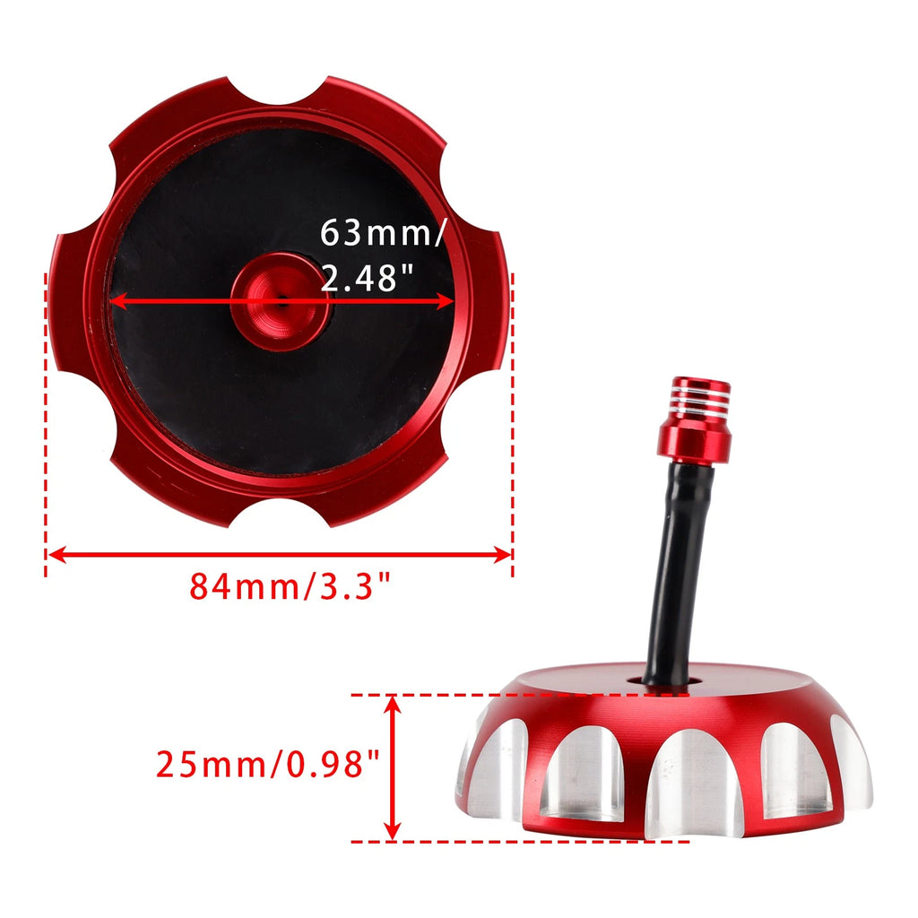 Aluminum Fuel Tank Cap w/Vent for Yamaha TTR250 YZ125 YZ250 WR250 WR400 WR426 (1999–2006)