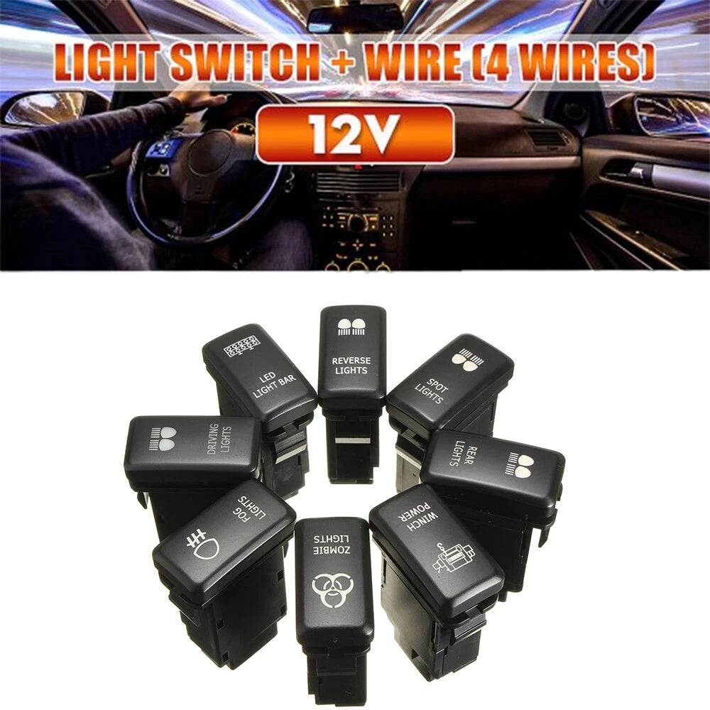 12V Green LED Light Bar Push Button ON-OFF Switch for Toyota FJ Cruiser 4Runner (2007–2014)