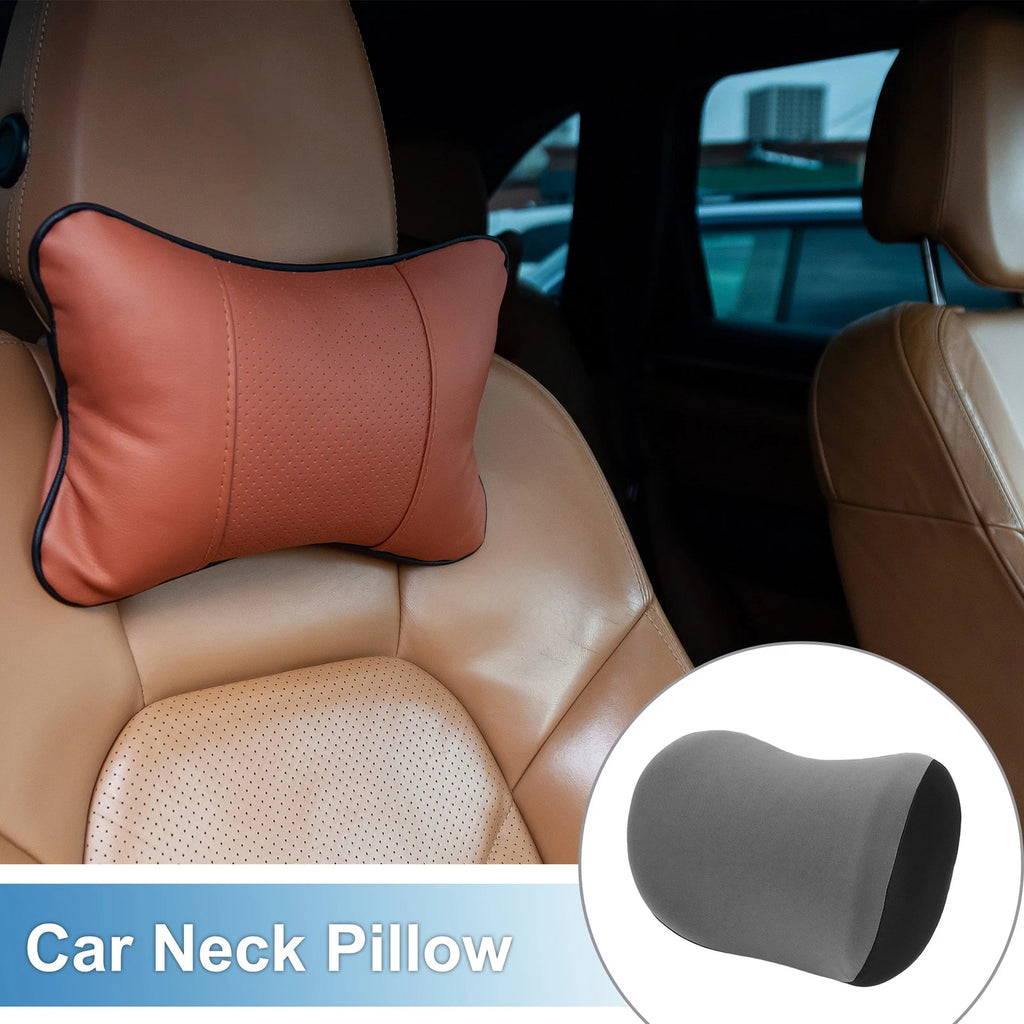 Car Neck Pillow for Universal Fit (Polyester Memory Foam, Black/Gray)