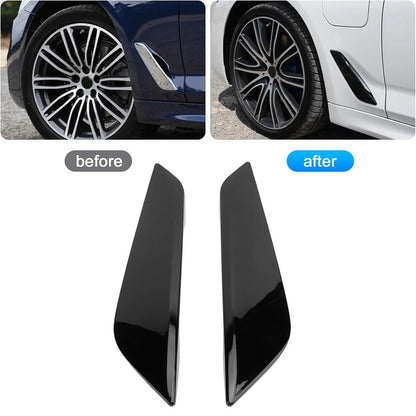 1Pair For 2017-2020 BMW G30 5 Series Left & Right Gloss Black Mudguard Duct Trim