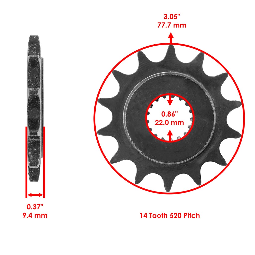 Caltric Drive Chain and Sprockets Replacement for Honda TRX450R (2004–2005)