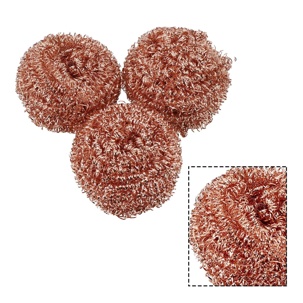 Copper Coated Wire Scourers Set of 4 for Kitchen Cleaning