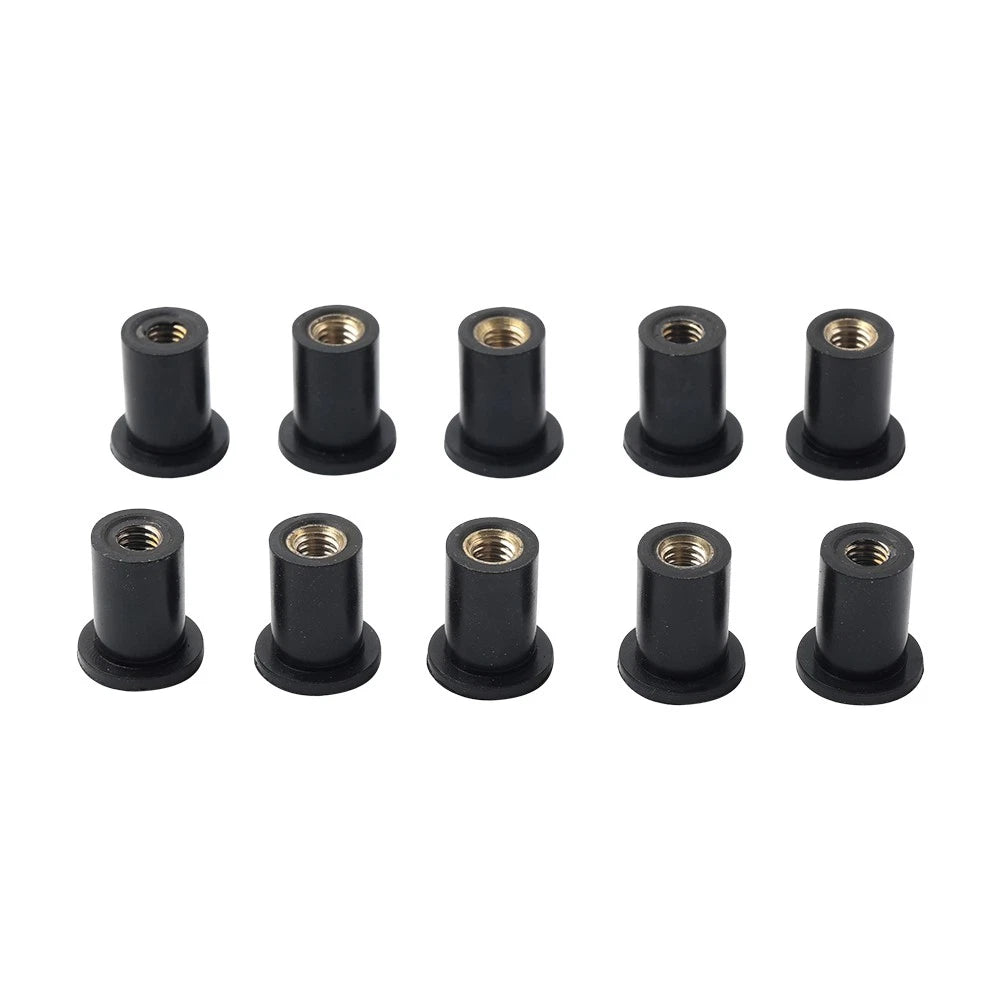 10x Windshield Rubber Nut M4 for Motorcycle (Vibration Damper)