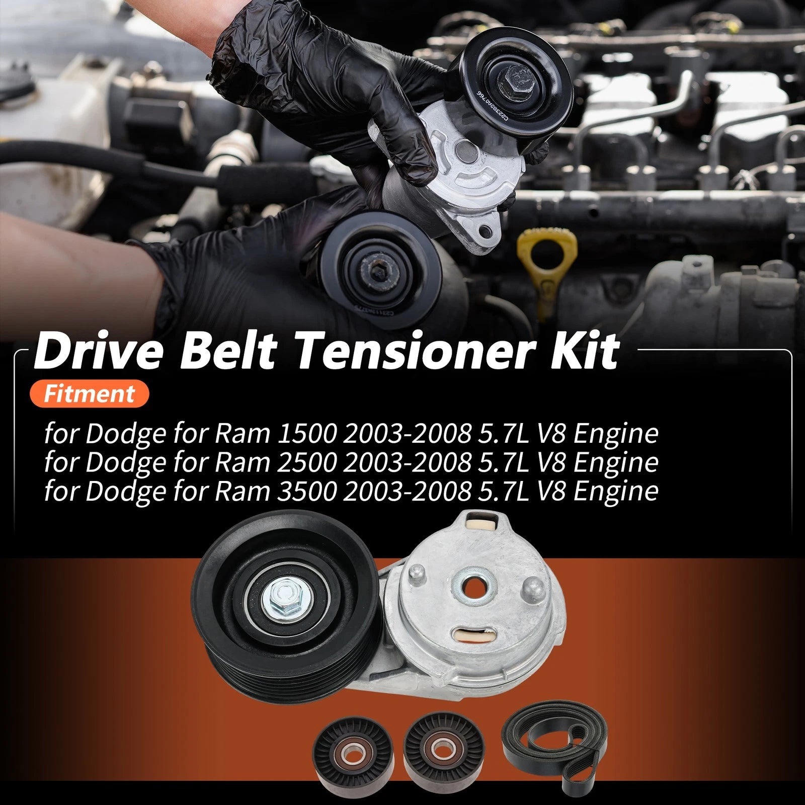 Drive Belt Tensioner Kit for Dodge Ram 1500 (2003–2008) 5.7L V8