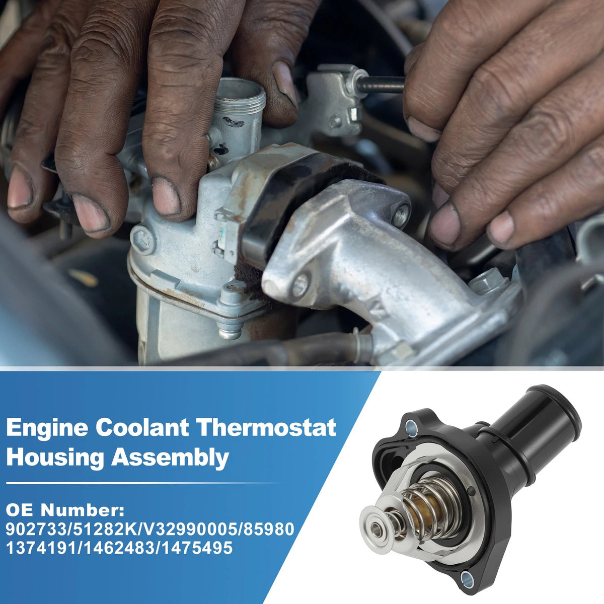 Thermostat Assembly for Ford Ecosport, Escape, Focus, Ranger, Transit Connect (2013–2023)