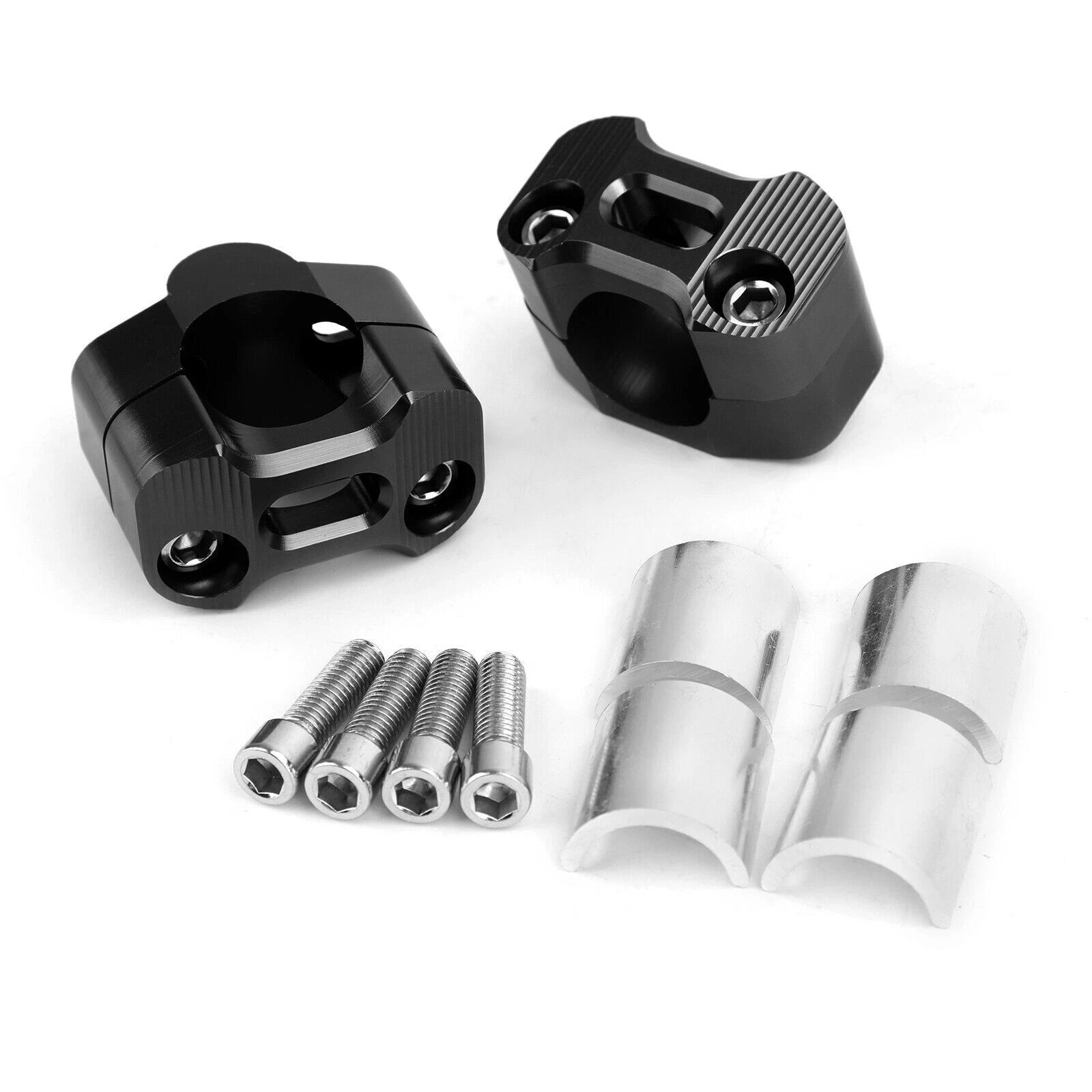 CNC Aluminum Motorcycle Handlebar Risers 22-28mm Universal Clamp Black