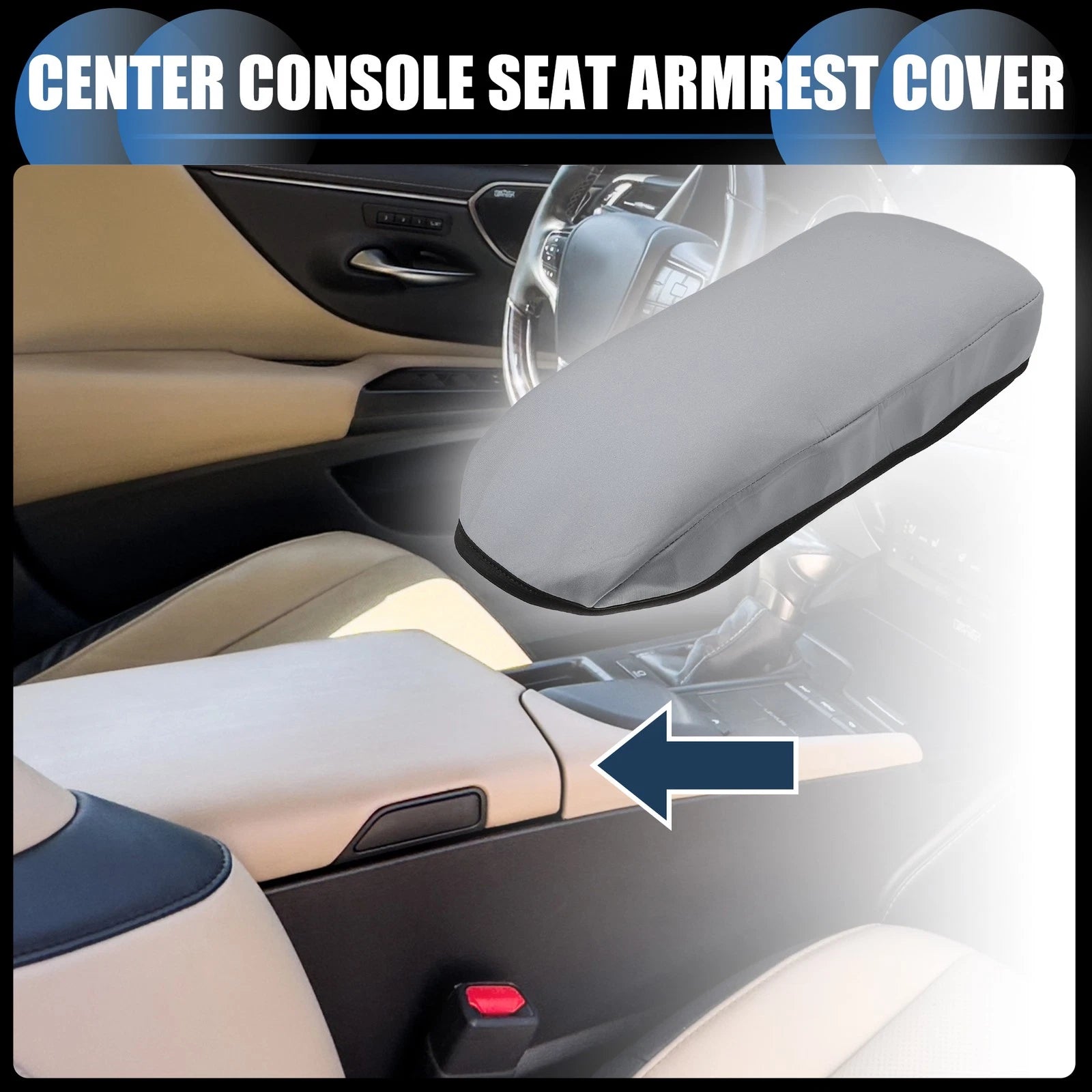 Armrest Protector Cover Pad for Lexus ES350 (2008–2012) Gray