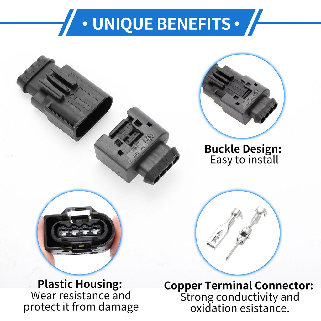 Ignition Coil Connector Plug 4 Pin Replacement for Mercedes-Benz BMW (1 Set)