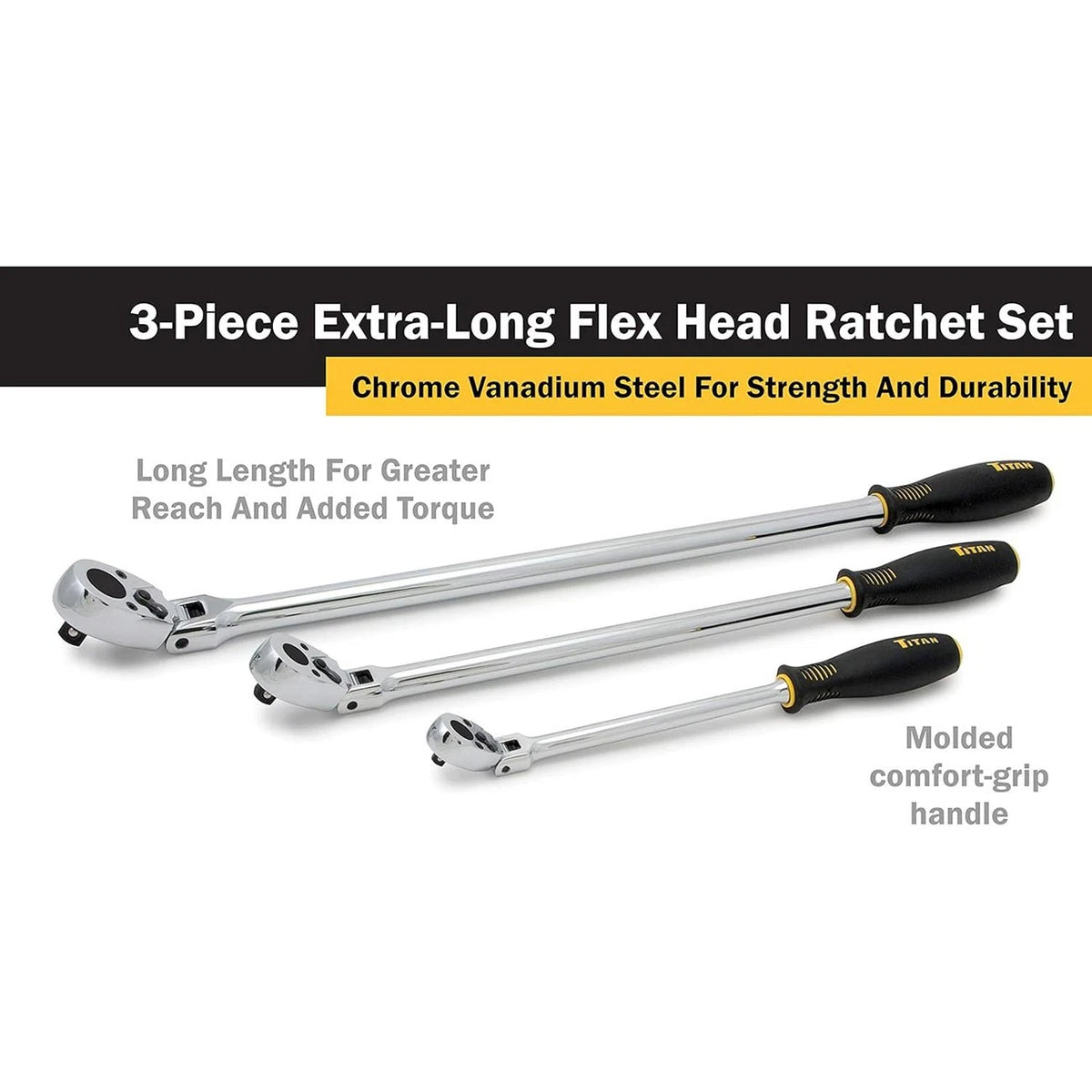 3-Piece Flex Head Ratchet Set for Titan (11303TITAN)