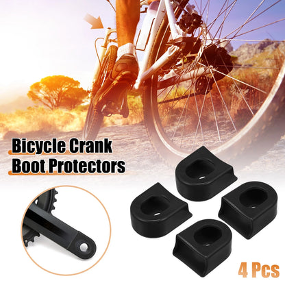 Crank Boot Protectors Kit for Bicycle Cycling Crank Arm Cover (Black)
