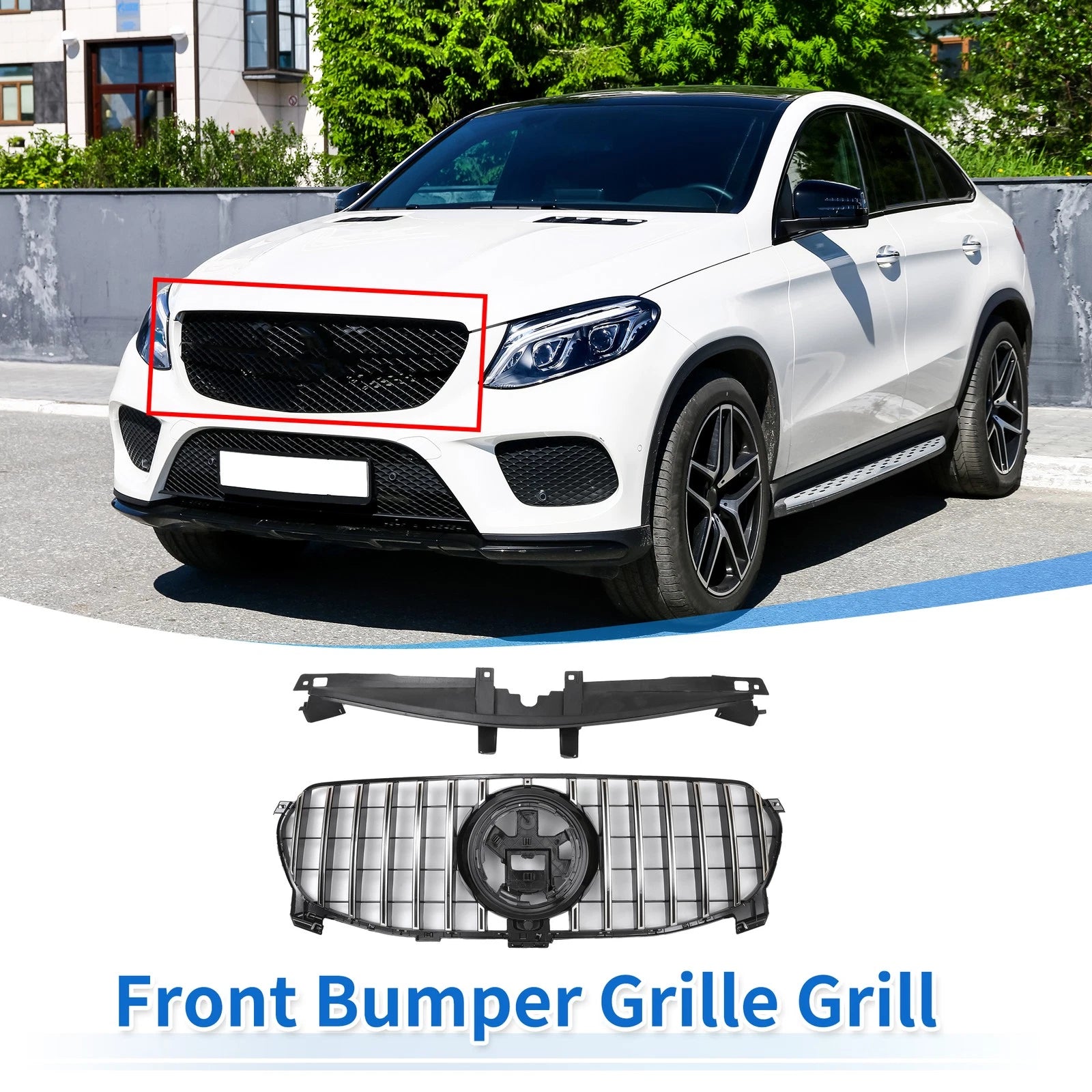 Front Upper Bumper Grille Grill Replacement for Mercedes-Benz GLE580 (2022–2022)
