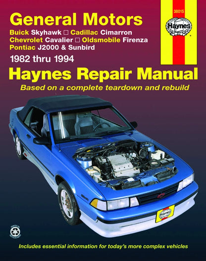 Haynes Manual for Buick Skyhawk, Cadillac Cimarron (1982–1994)