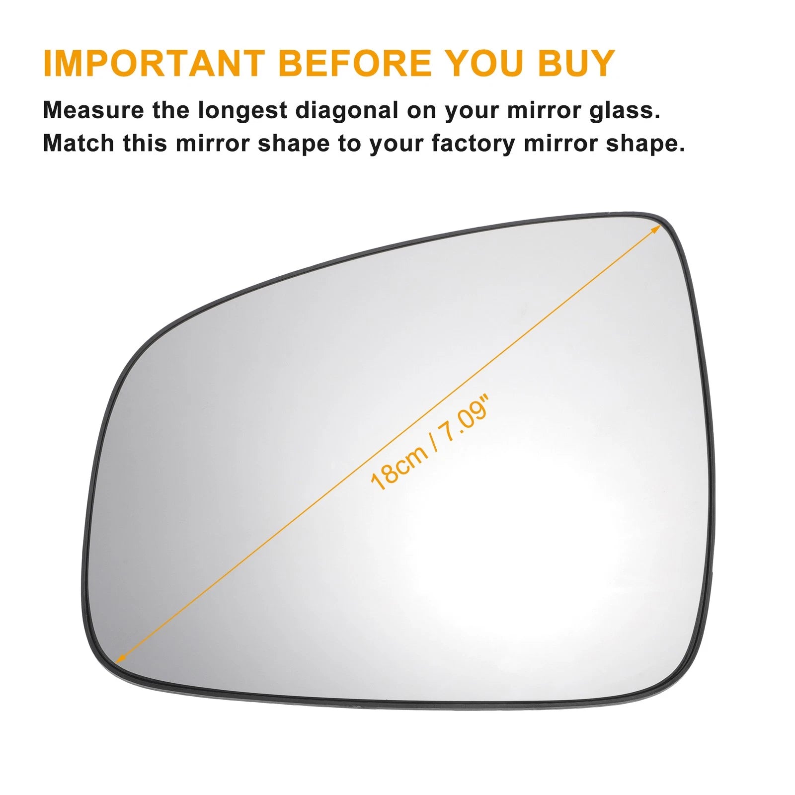 Left Driver White Mirror Glass with Back for Dacia Duster (2010–2023)