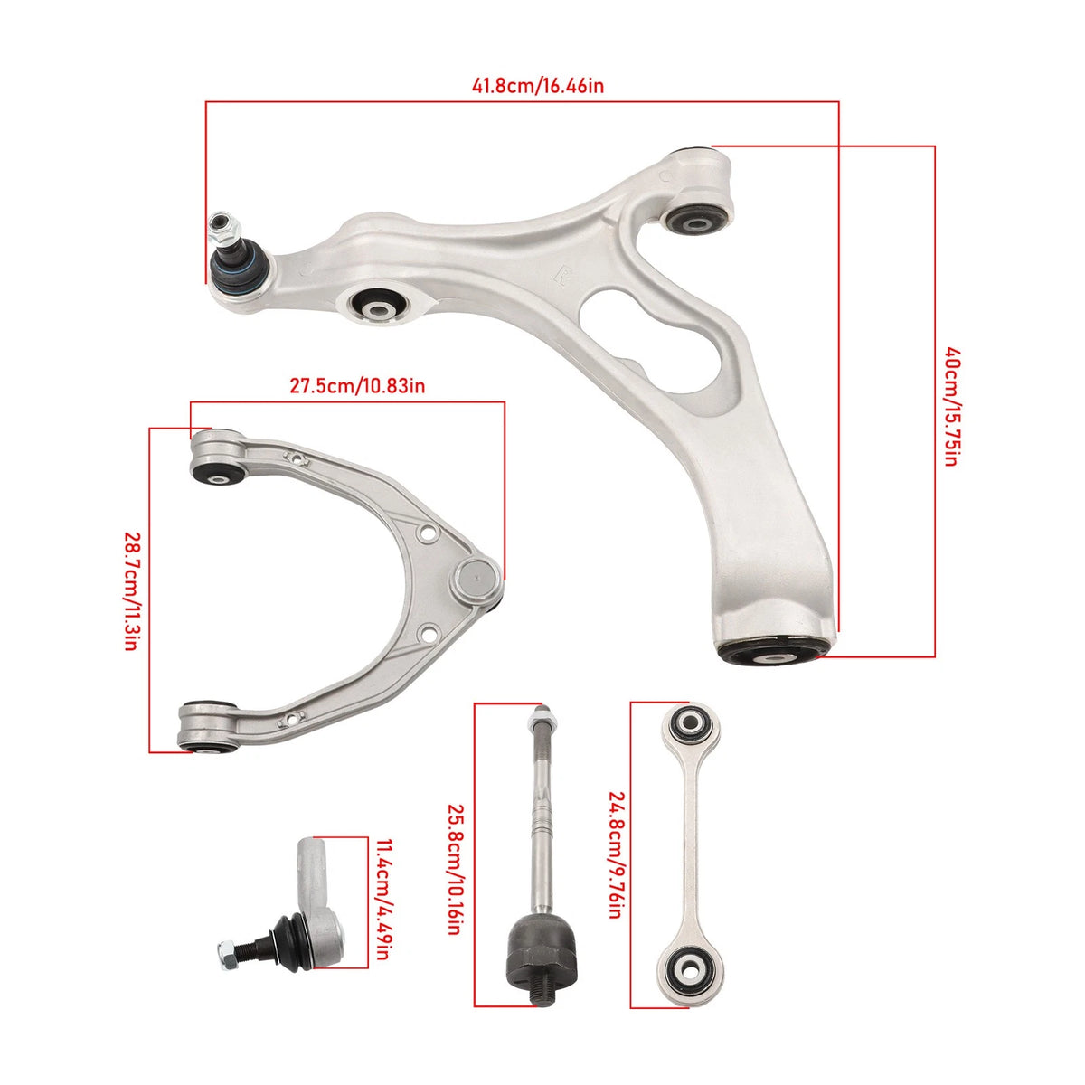 10x Front Control Arm w/ Ball Joint Sway Bar Link Tie Rod End for Audi Q7 (2007–2015)