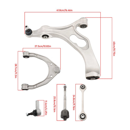 10x Front Control Arm w/ Ball Joint Sway Bar Link Tie Rod End for Audi Q7 (2007–2015)