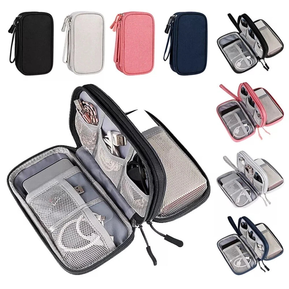 Travel Cable Storage Bag for Electronics USB Gadget Organizer Charger Case