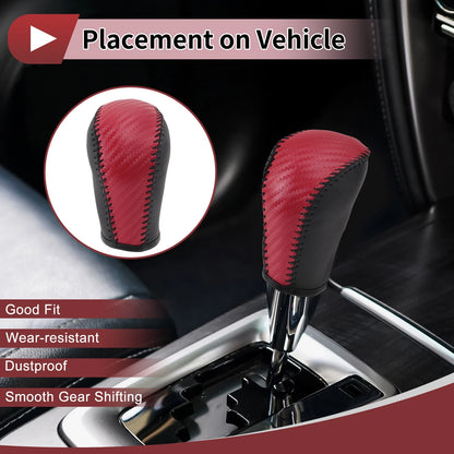 Gear Shift Knob Cover Replacement for Subaru Forester 2006–2012 Red Faux Leather