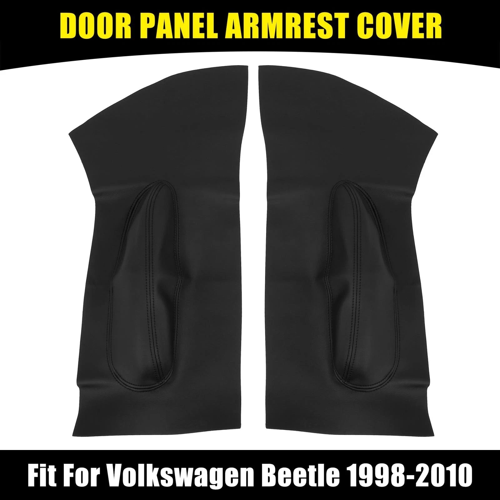 Door Panel Armrest Cover Black Microfiber Leather for Volkswagen Beetle (1998–2010)