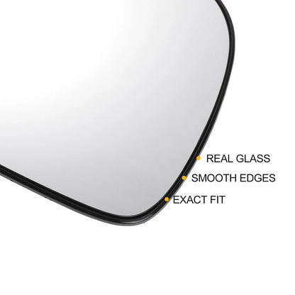 Right Side White Mirror Glass w/ Back for Toyota Yaris (1999–2003)