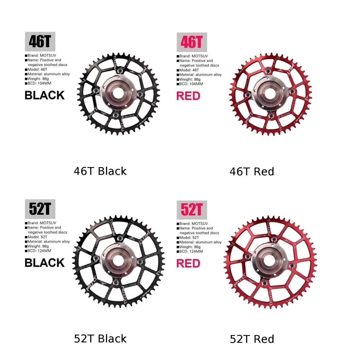 Chainring Replacement Converter Set for Bicycle (Positive & Negative)