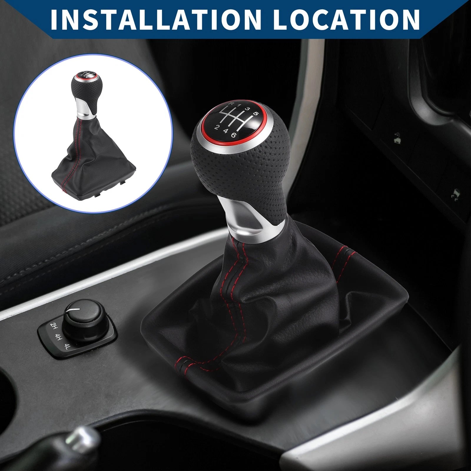 6 Speed Gear Shift Knob with Dust Cover for Audi S Line (2007–2015)