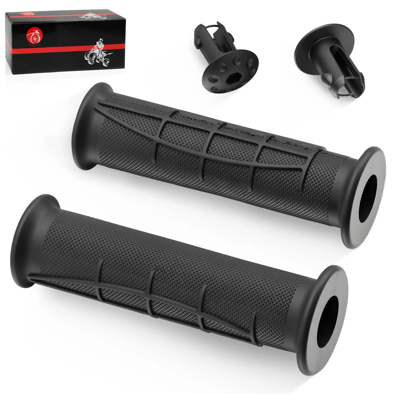 Set of 2 Handlebar Grips with Ends for Honda Rubicon 500 520 (2001–2023)