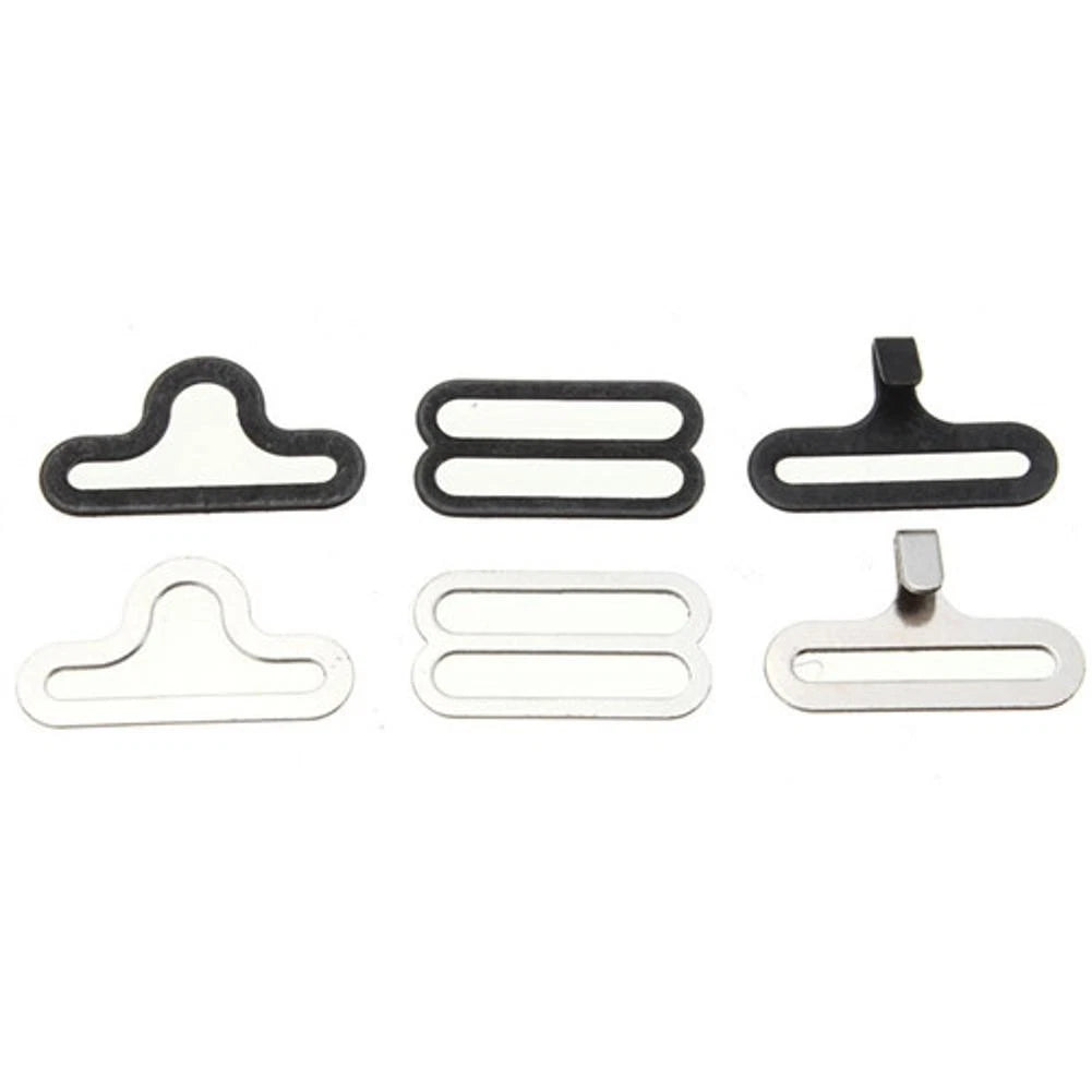 Bow Tie Clips Fastener for Necktie Strap Tool (Black/Silver)