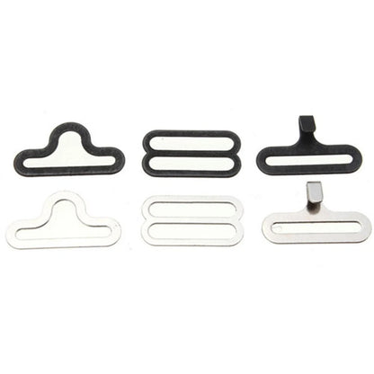 Bow Tie Clips Fastener for Necktie Strap Tool (Black/Silver)