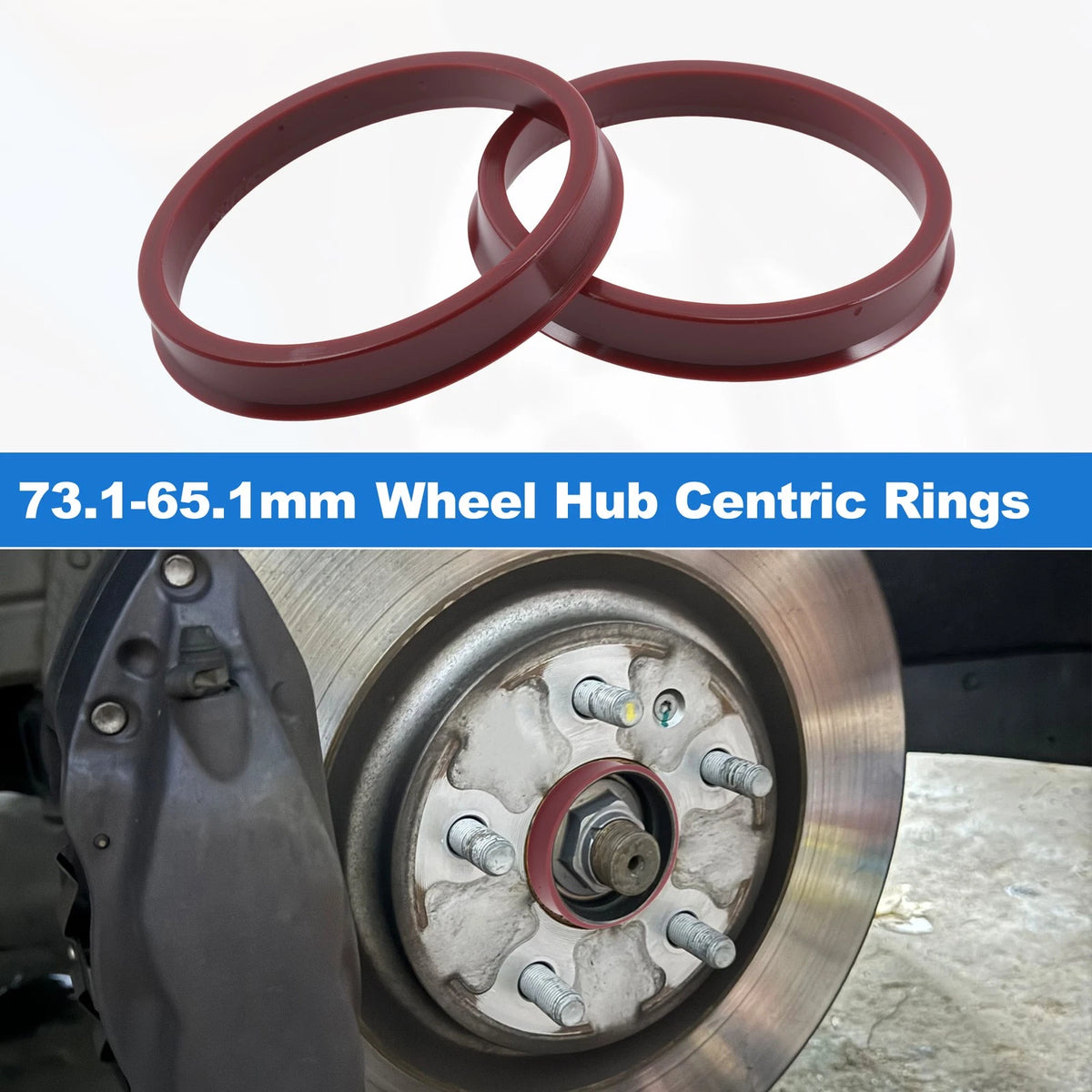 Set of 4 Hub Centric Rings OD 73.1mm ID 65.1mm for Car