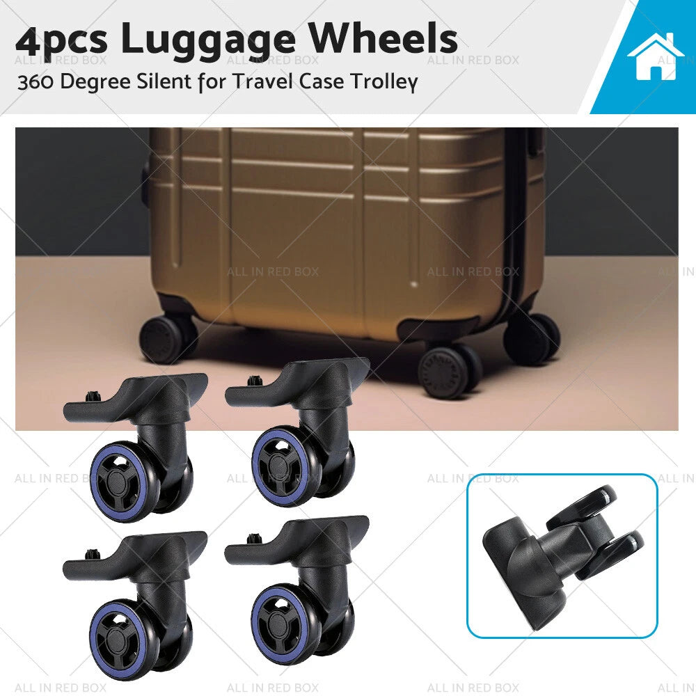 Luggage Wheel Replacement 360 Degree Silent for Travel Case Trolley