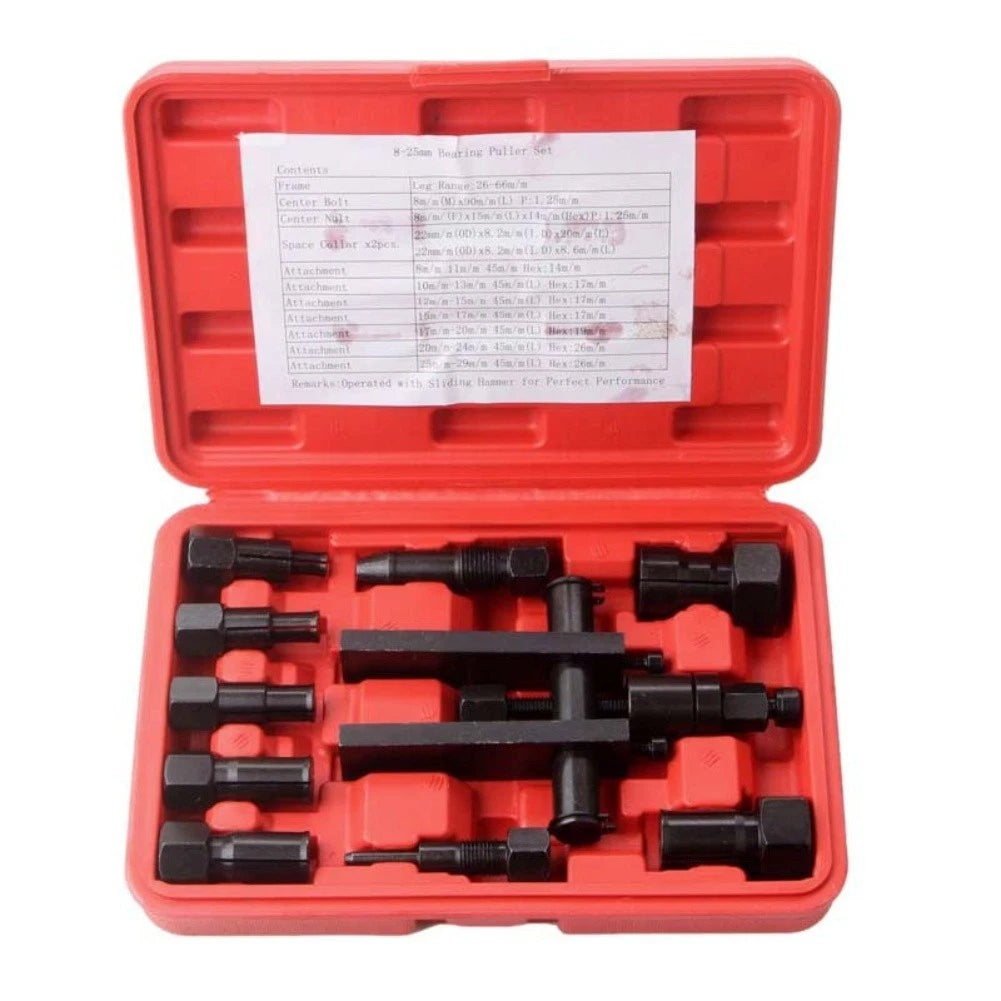 10 Pc Motorcycle Bearing Puller Set for Wheel Bearing Removal