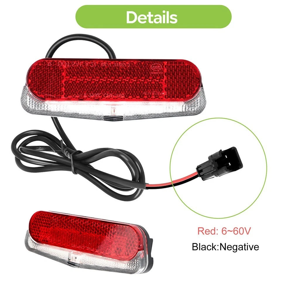 LED Rear Lamp for Ebike (36V) - 2Pin SM Connector, ABS, PC Material