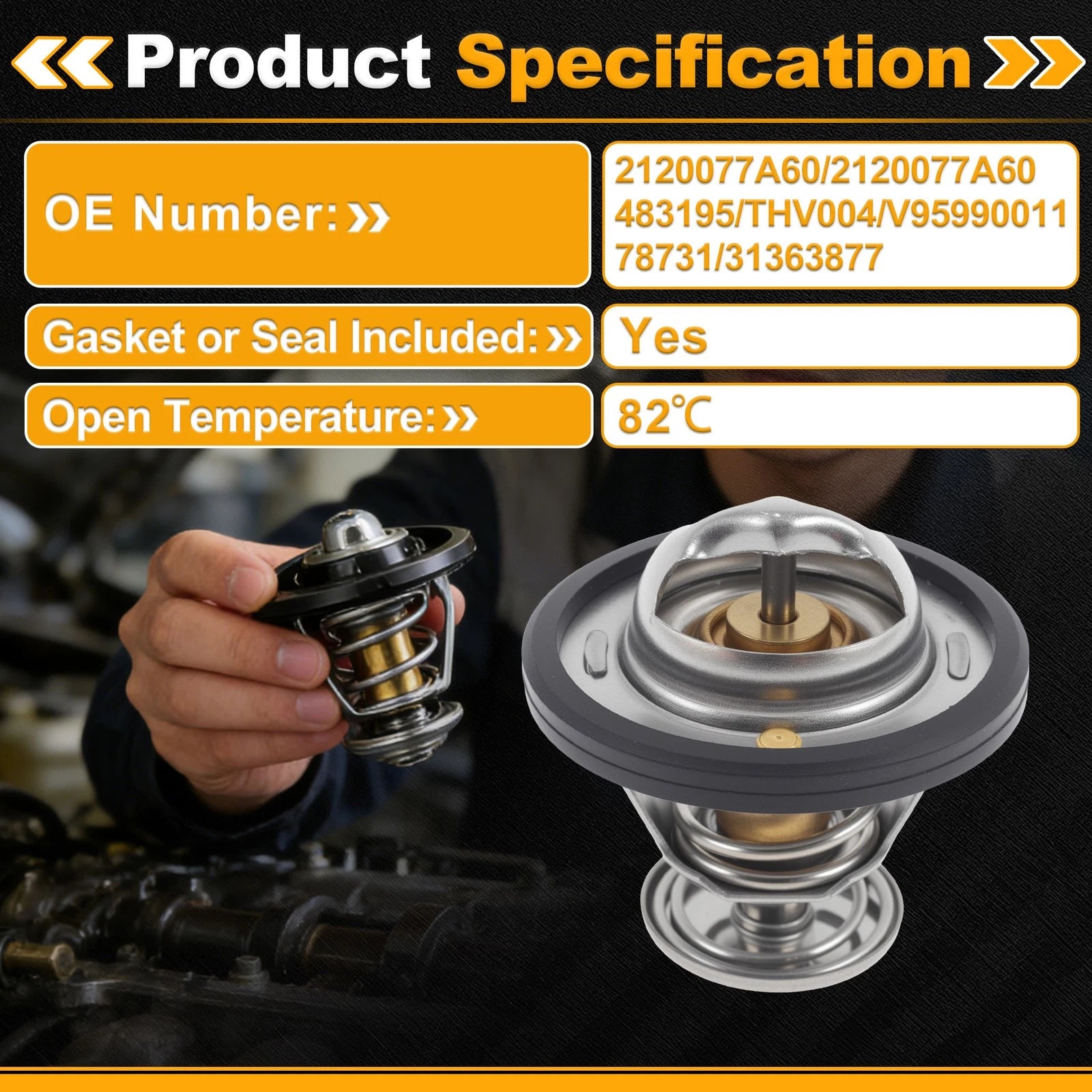 Engine Coolant Thermostat Replacement for Chevrolet Nova 1985–1988