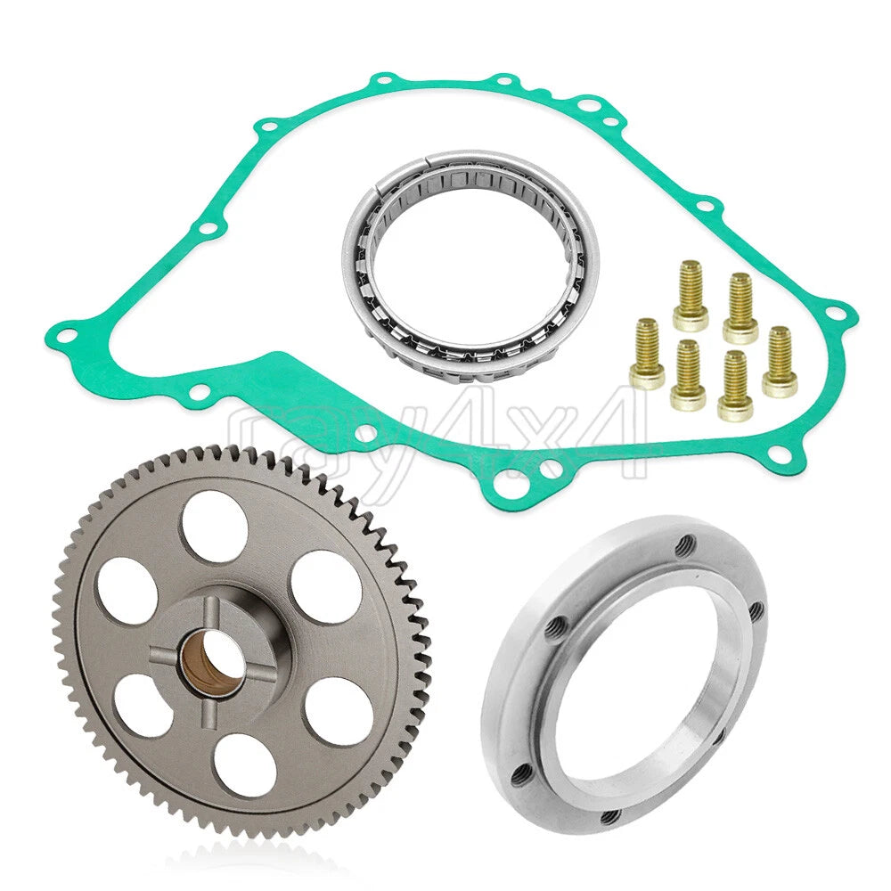 Starter Clutch Kit One Way Gear Bearing & Gasket for Yamaha Rhino/Wolverine (2004–2014)