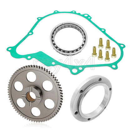 Starter Clutch Kit One Way Gear Bearing & Gasket for Yamaha Rhino/Wolverine (2004–2014)