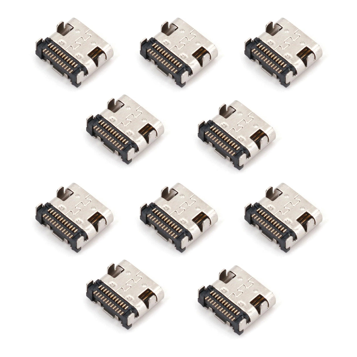 10-Pack USB 3.1 Type-C 24-Pin SMT Female Socket Charging Port Connector