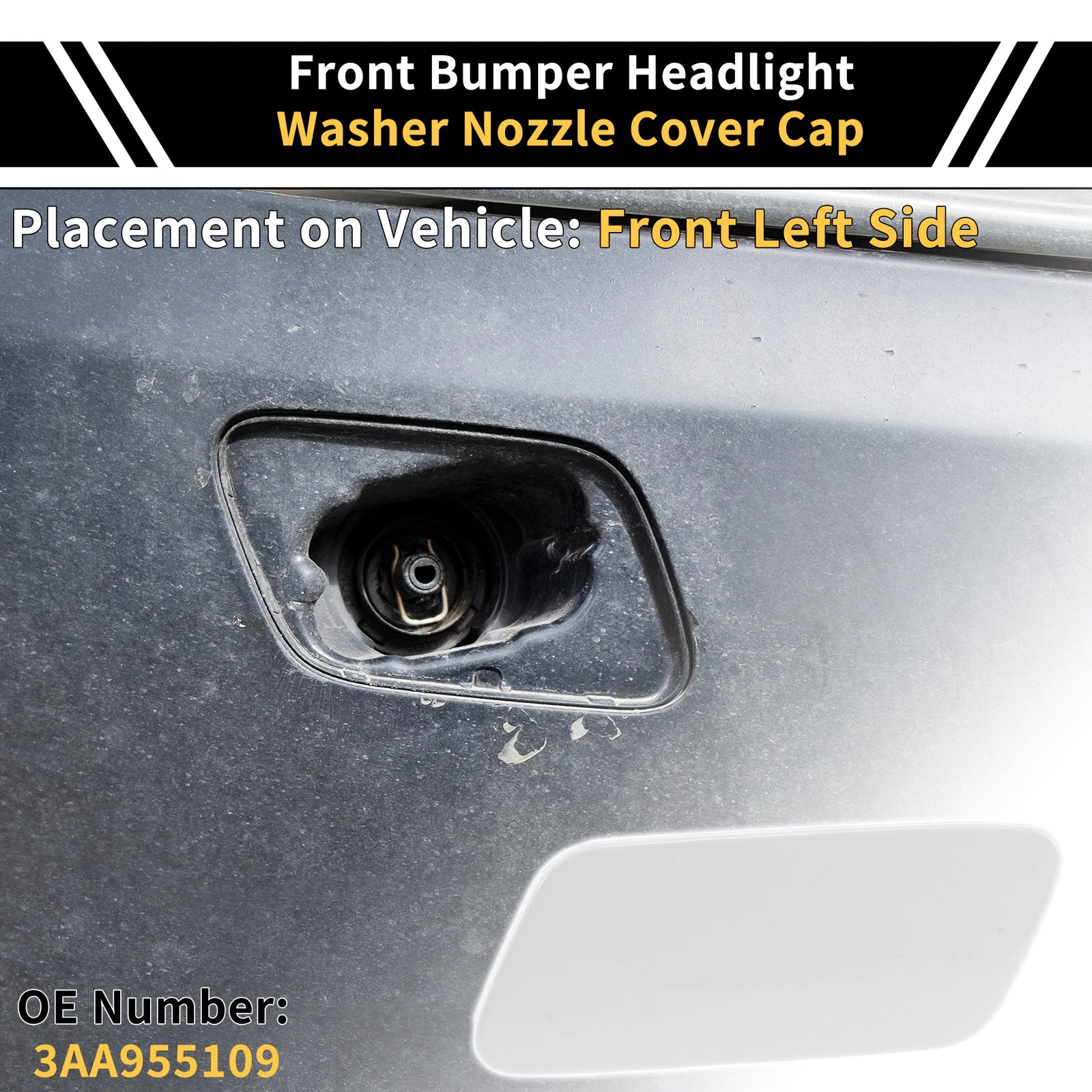 Left Headlight Washer Nozzle Cover Cap for VW Passat 3C B7 (2010–2015)