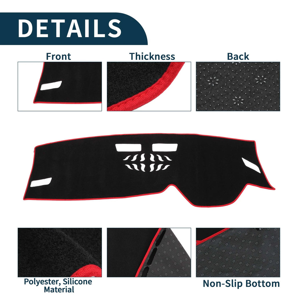 Dashboard Cover Mat for Volkswagen Golf 8 (2021–2024) Black Red