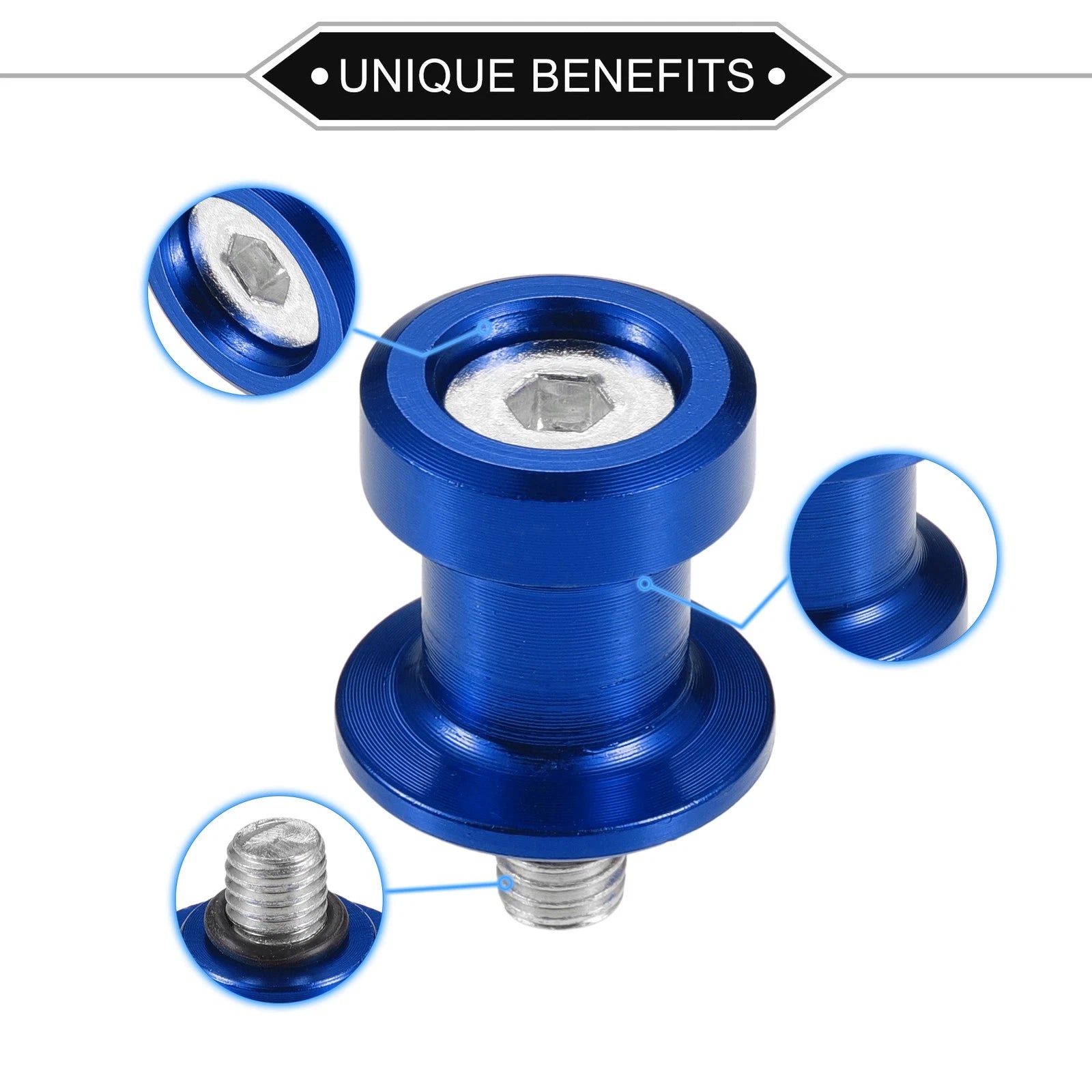 Motorcycle Swingarm Spools 8mm CNC Replacement Pair for Universal (All Years)