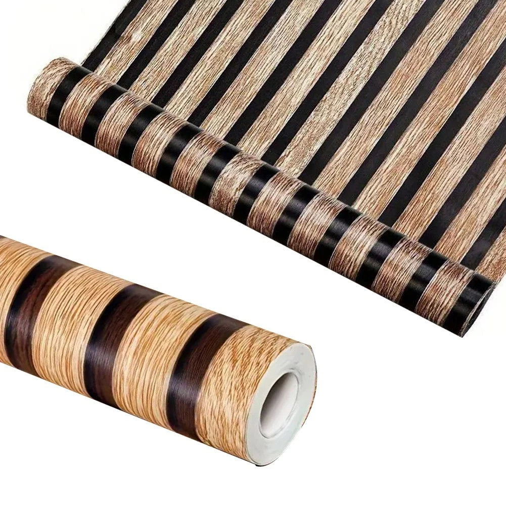 Waterproof PVC Imitation Wood Grain Wall Decor Sticker for