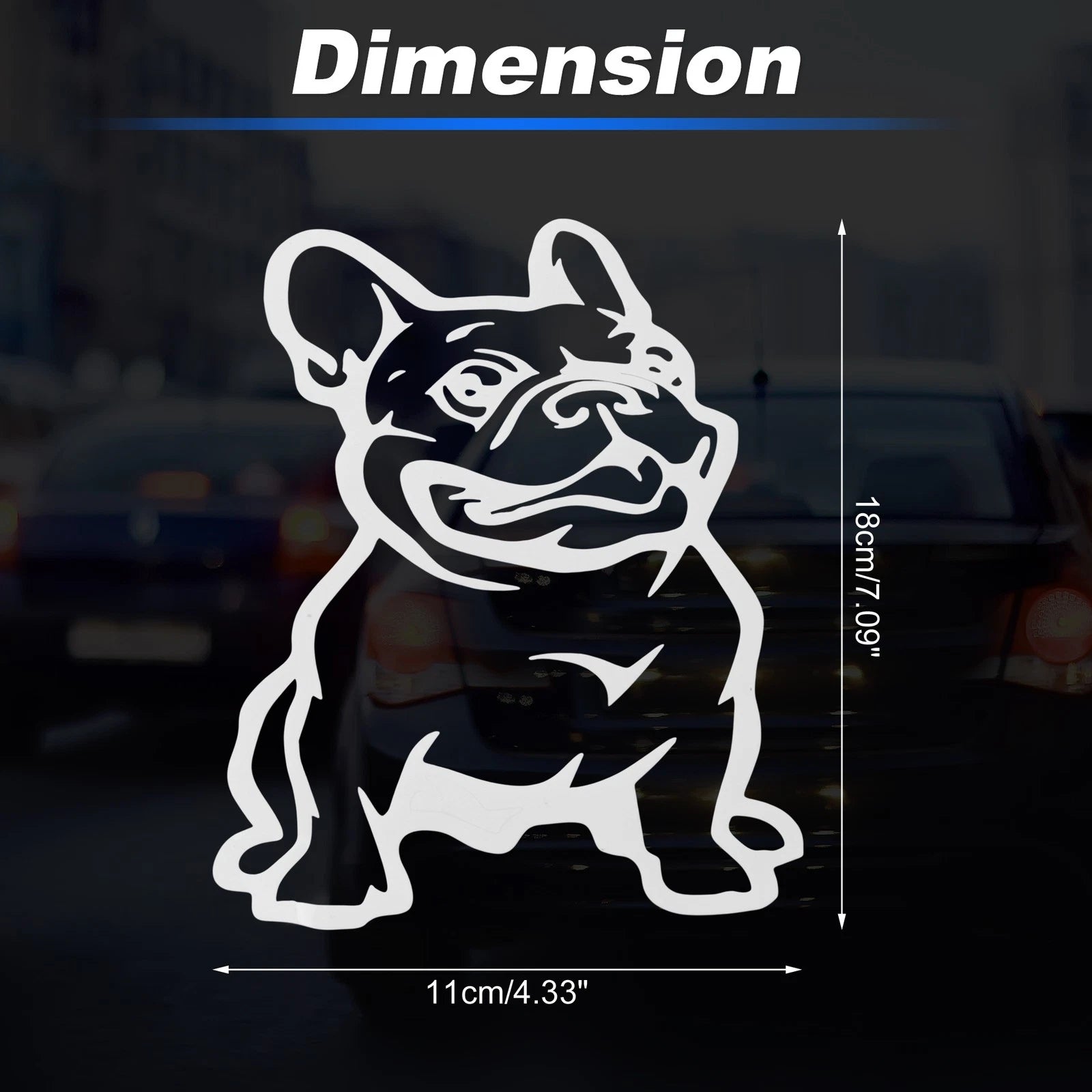 Reflective Bumper Decal for - Bulldog Design