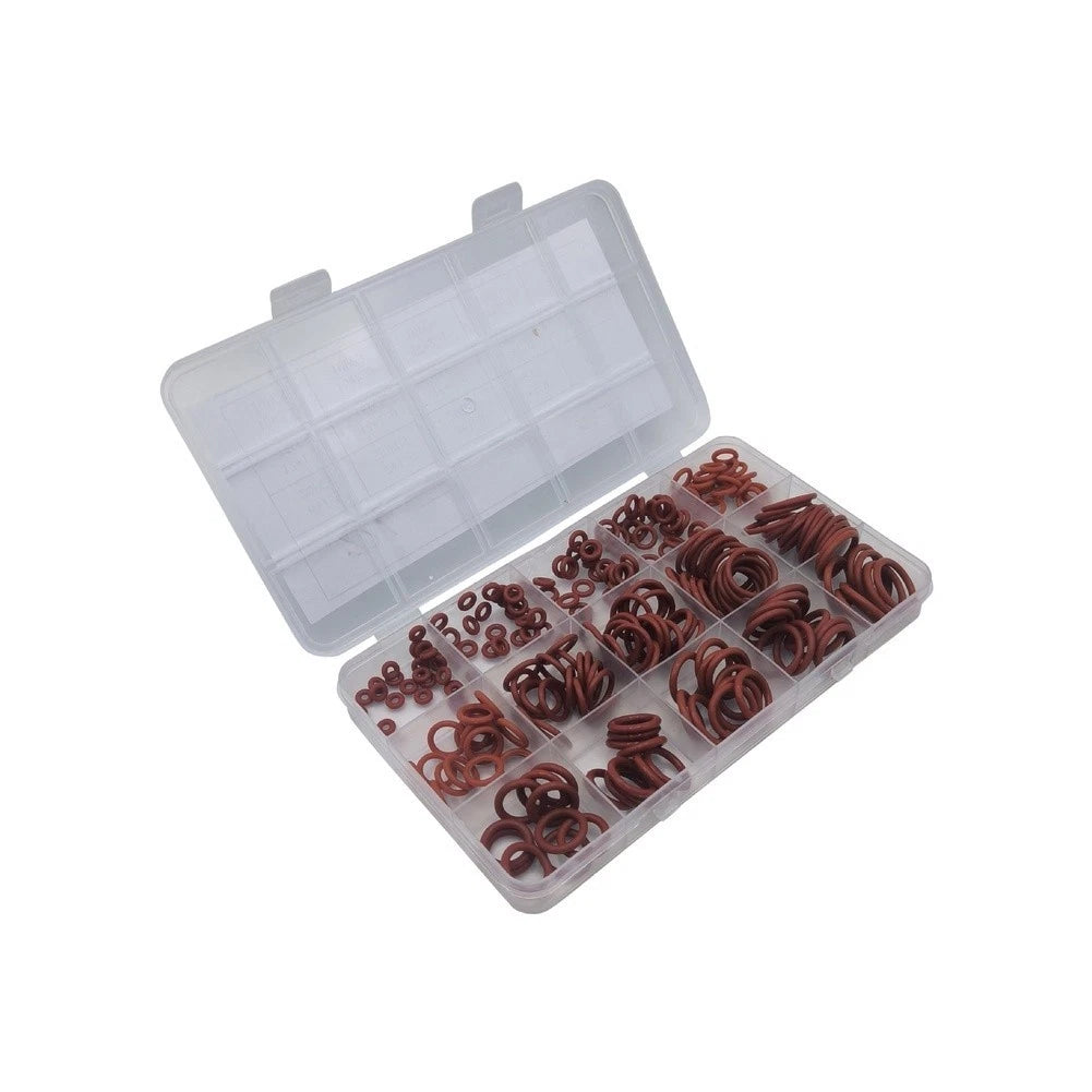 225pcs Red Silicone O Ring Kit for High Temperature Sealing