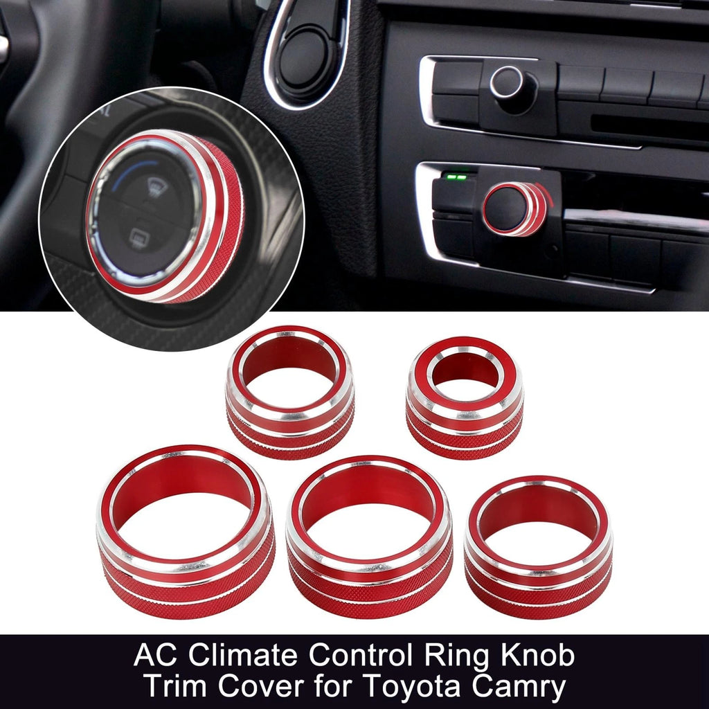 5pc AC Climate Control Knob Ring Trim Cover Replacement for Toyota Camry (2018–2020)