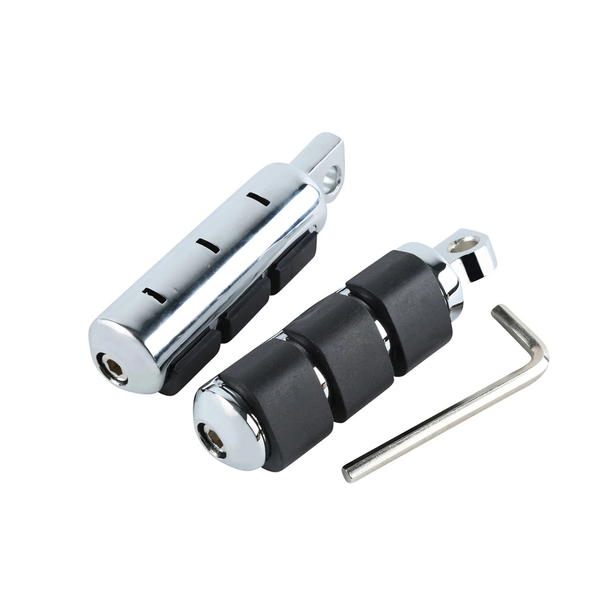 Chrome Anti Vibration Rubber Footpeg Footrest for Harley Softail Dyna