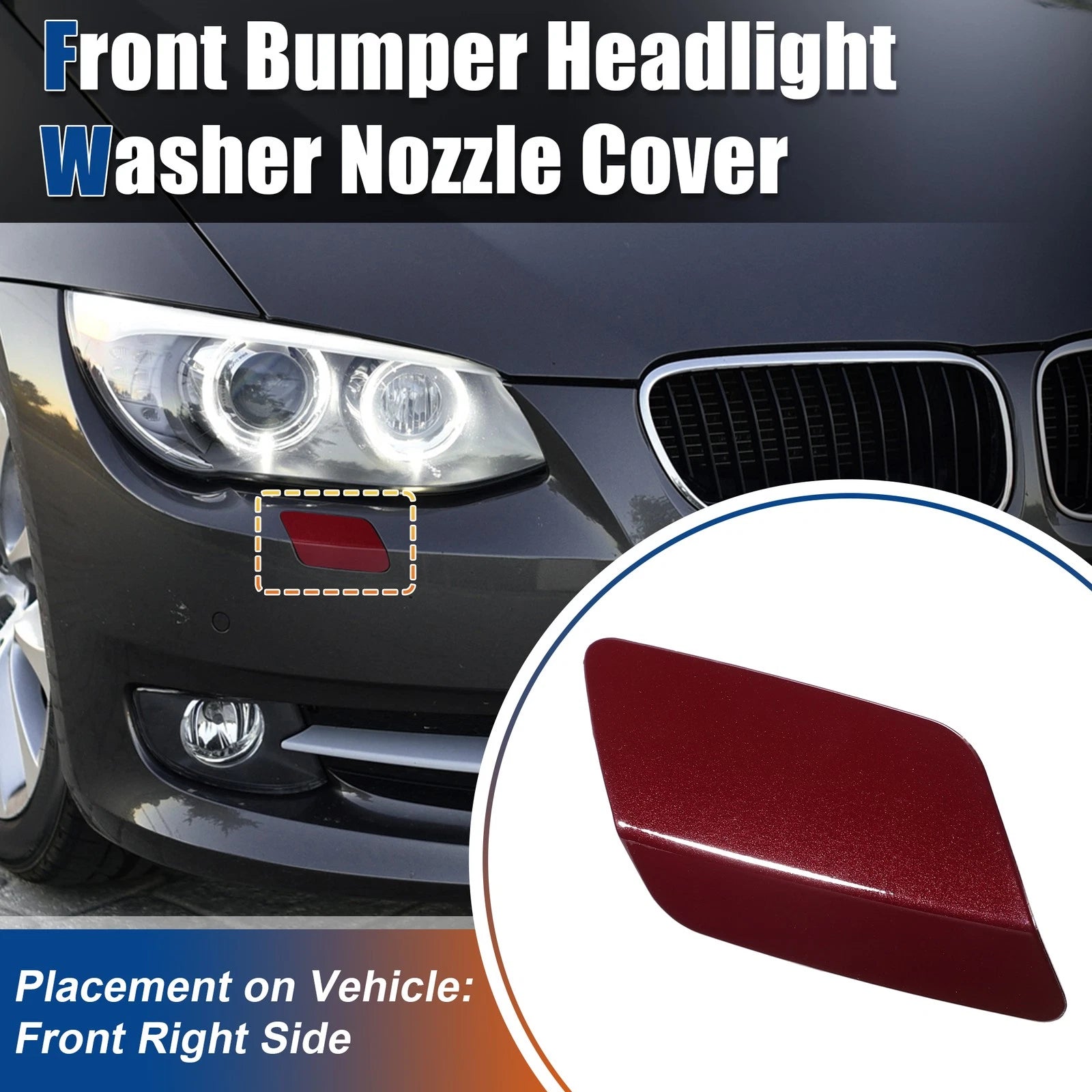 Front Right Bumper Washer Nozzle Cover Replacement for BMW E92 (2011–2013)