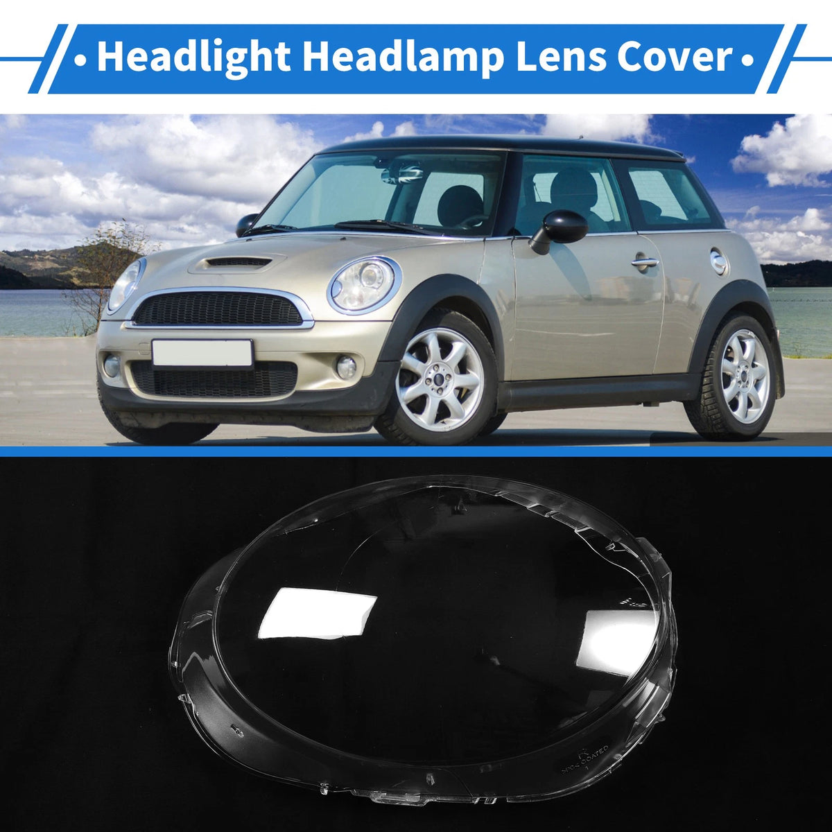 1 Pcs Headlight Lens Cover for Mini F55 (2014–2018) PC Clear