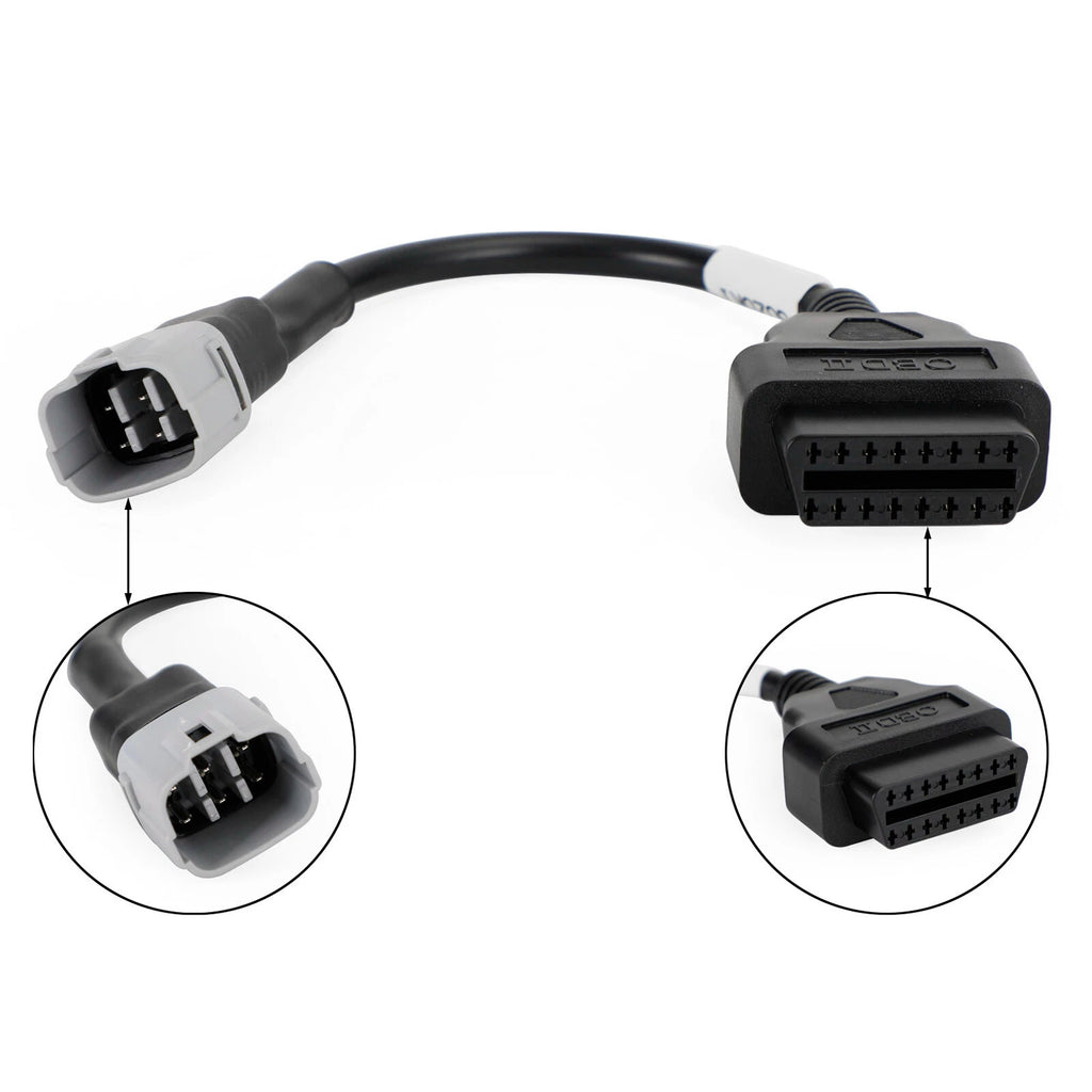 OBD2 6 Pin Diagnostic Plug Adapter for Suzuki Motorcycle Scooter ATV (T9)