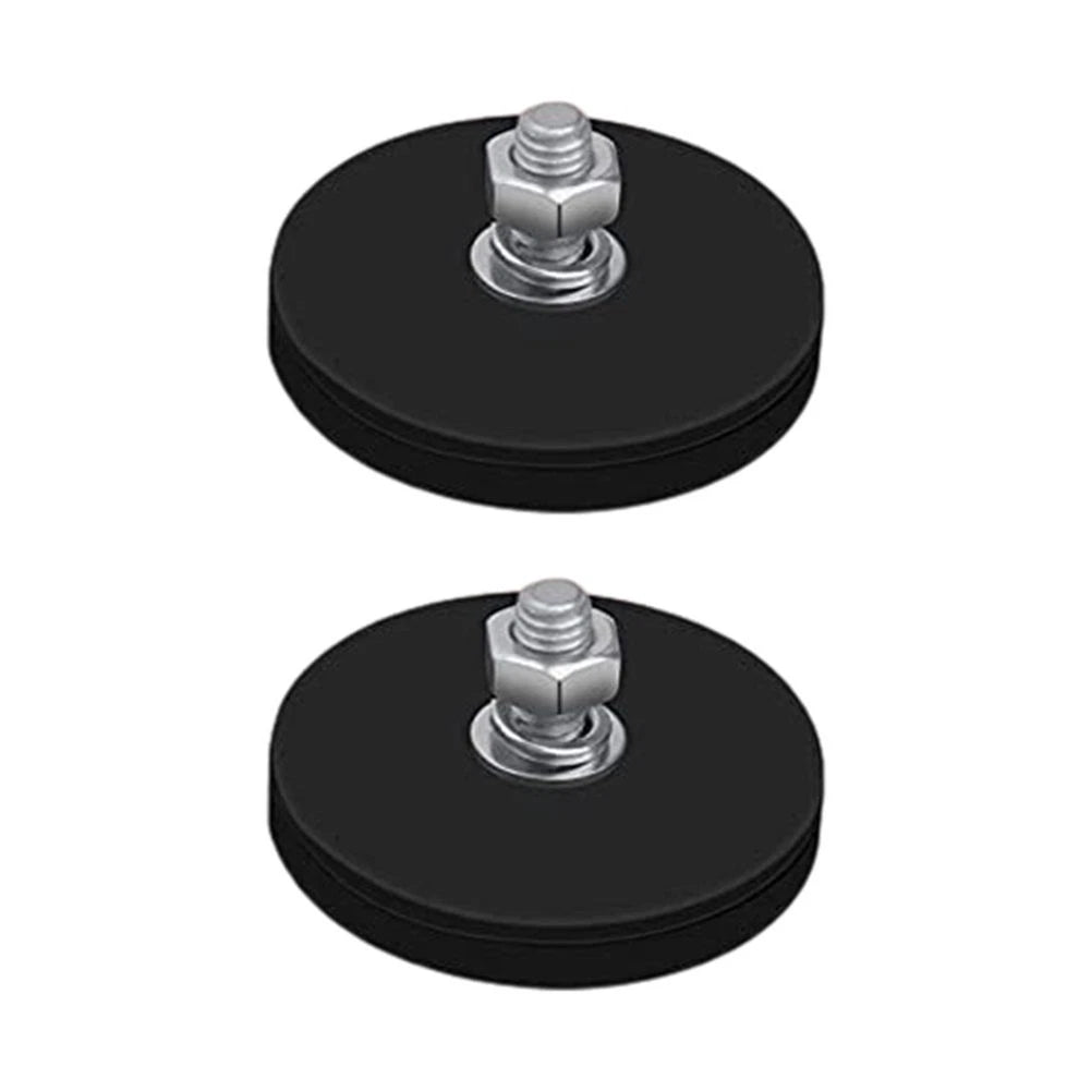 2X Black Rubber Magnetic Base for M6 Thread Bolts