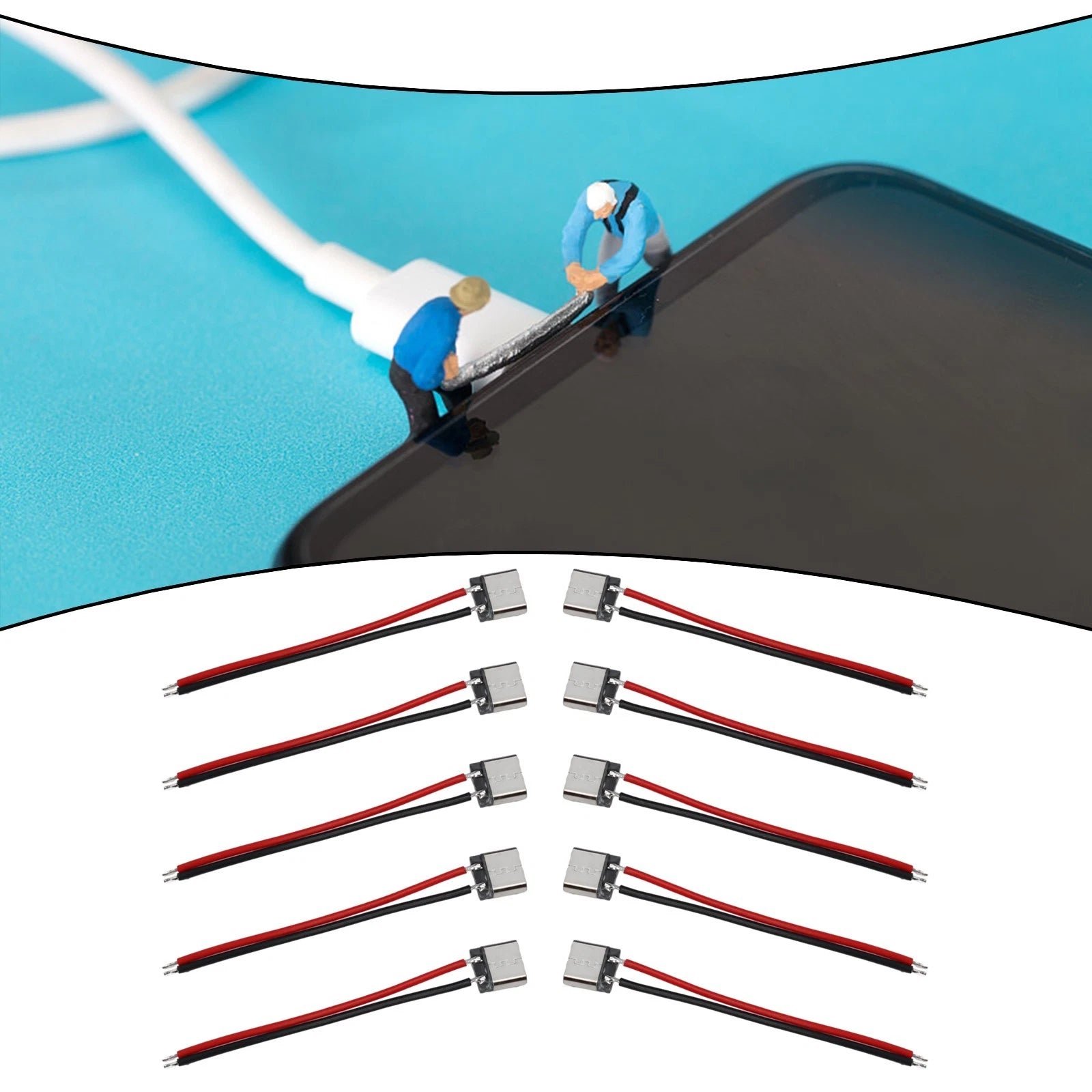 10X USB 2.0 Female Socket Power Cable for DIY Projects