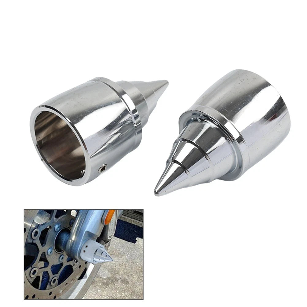 Front Axle Cap Nut Covers for Harley Touring Dyna (2000–2007)